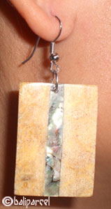 Earring, Synthetic Resin Inlaid With Shell