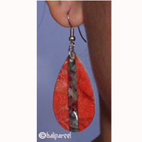 Earring, Synthetic Resin Inlaid With Shell