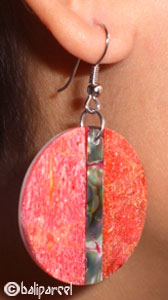 Earring, Synthetic Resin Inlaid With Shell