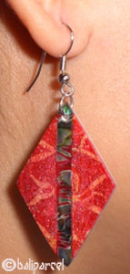 Earring, Synthetic Resin Inlaid With Shell