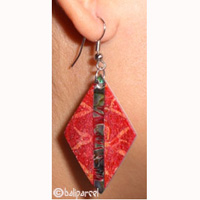 Earring, Synthetic Resin Inlaid With Shell