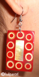 Earring, Synthetic Resin With Bamboo