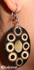 Earring, Synthetic Resin With Bamboo
