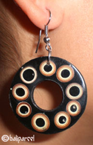 Earring, Synthetic Resin With Bamboo