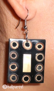 Earring, Synthetic Resin With Bamboo
