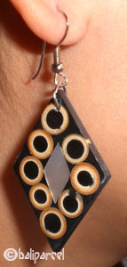 Earring, Synthetic Resin With Bamboo