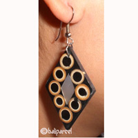 Earring, Synthetic Resin With Bamboo