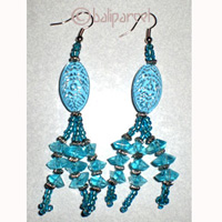 Earring With Shell And Glass Beads