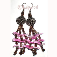 Earring With Shell And Glass Beads