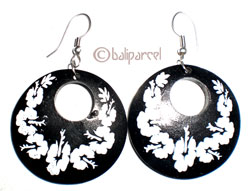 Earring, Synthetic Resin With Painted