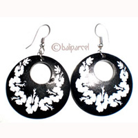 Earring, Synthetic Resin With Painted