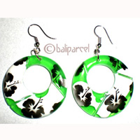 Earring, Synthetic Resin With Painted