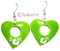 Earring, Synthetic Resin With Painted
