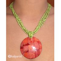 Necklaces With Resin And Glassbead