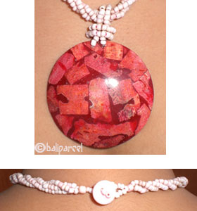 Necklaces With Resin And Glassbead
