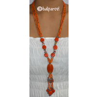 Necklaces With Resin And Glassbead