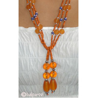 Necklaces With Resin And Glassbead