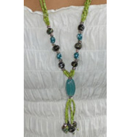 Necklaces With Resin And Glassbead