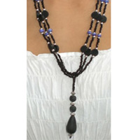 Necklaces With Resin And Glassbead