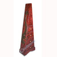 Wooden Pyramid Cabinet With Drawers, Hand Painted With Dragon Motif