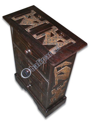 Wooden Cupboard With Primitive Designe