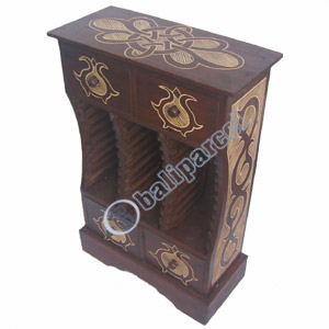 CD Stand  With 4 Drawers And 28 CDs,  Tribal Designe