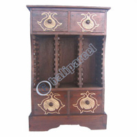 CD Stand  With 4 Drawers And 28 CDs,  Tribal Designe