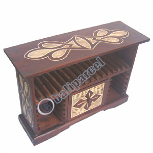 CD Stand  With 1 Drawers And 33 CDs,  Tribal Designe