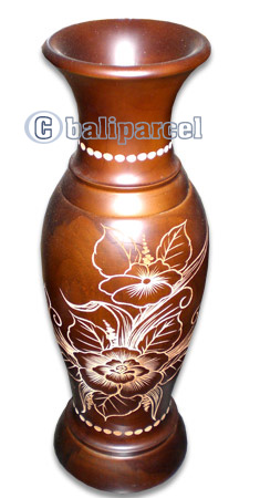 Wooden Vase, This Vase Hand Carved From Teak Wood (the Best Wood).