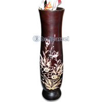 Wooden Vase, This Vase Hand Carved From Teak Wood (the Best Wood).
