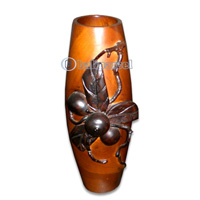 Wooden Vase, This Vase Hand Carved From Teak Wood (the Best Wood).