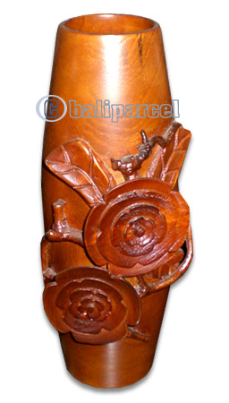 Wooden Vase, This Vase Hand Carved From Teak Wood (the Best Wood).