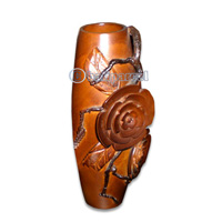 Wooden Vase, This Vase Hand Carved From Teak Wood (the Best Wood).