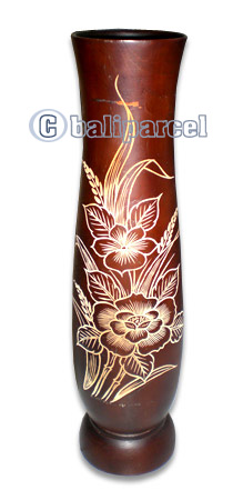 Wooden Vase, This Vase Hand Carved From Teak Wood (the Best Wood).
