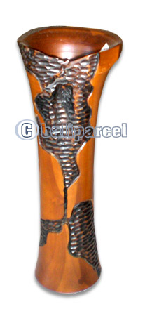 Wooden Vase, This Vase Hand Carved From Teak Wood (the Best Wood).