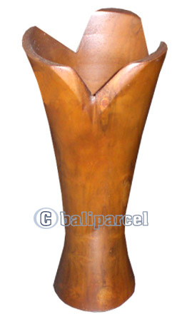 Wooden Vase, This Vase Hand Carved From Teak Wood (the Best Wood).