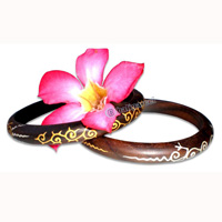 Wooden Bracelet From Sono Wood With Hand Painted.