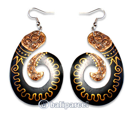 Wooden Earring From Sono Wood With Hand Painted.