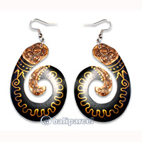 Wooden Earring From Sono Wood With Hand Painted.