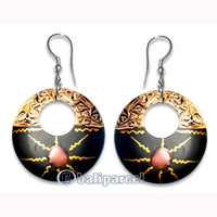 Wooden Earring From Sono Wood With Hand Painted.  
