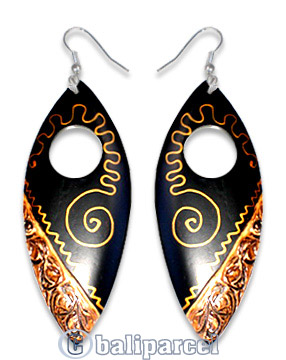 Wooden Earring From Sono Wood With Hand Painted.