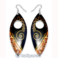 Wooden Earring From Sono Wood With Hand Painted.