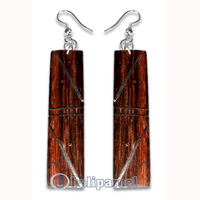 Wooden Earring From Sono Wood With Silver.  