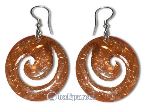 Earring, Handmade With Coconut Shell