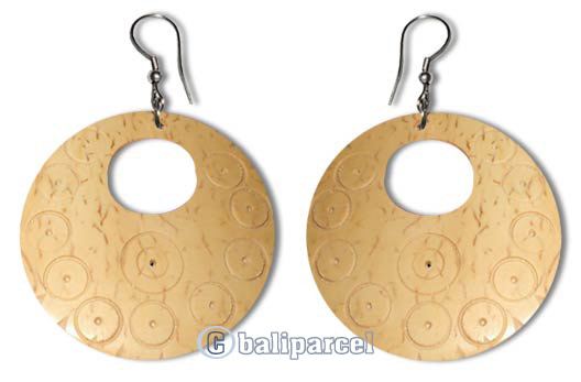 Wooden Earring With Coconut Wood 