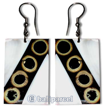 Earring, Handmade Sea Shell Inlaid With Bamboo