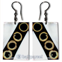 Earring, Handmade Sea Shell Inlaid With Bamboo