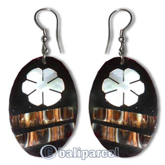 Earring, Synthetic Resin Inlaid With Shell