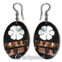 Earring, Synthetic Resin Inlaid With Shell