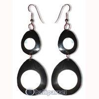Earring, Synthetic Resin Inlaid With Shell